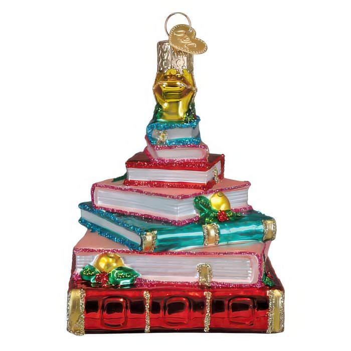 Book Club Tree Ornament Old World Christmas Back