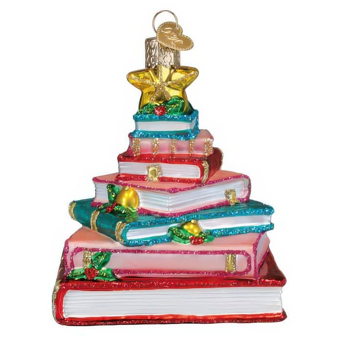 Book Club Tree Ornament Old World Christmas Front