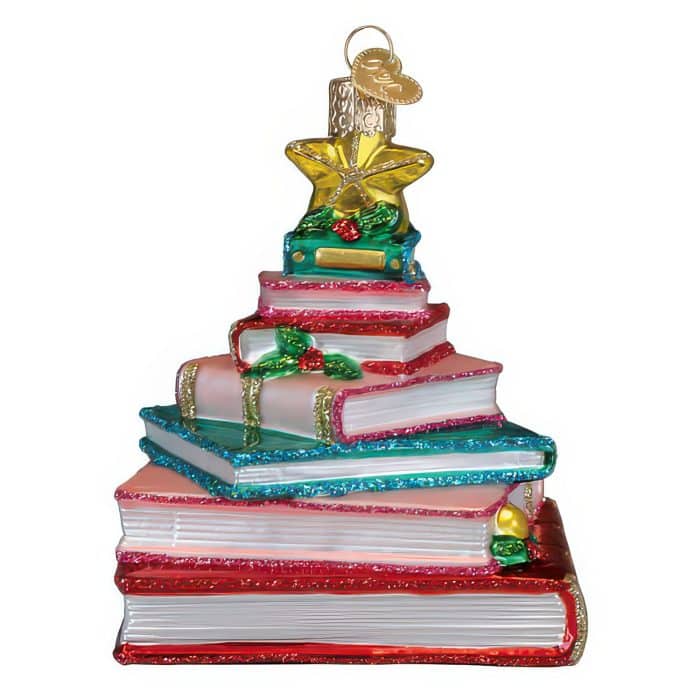 Book Club Tree Ornament Old World Christmas Side