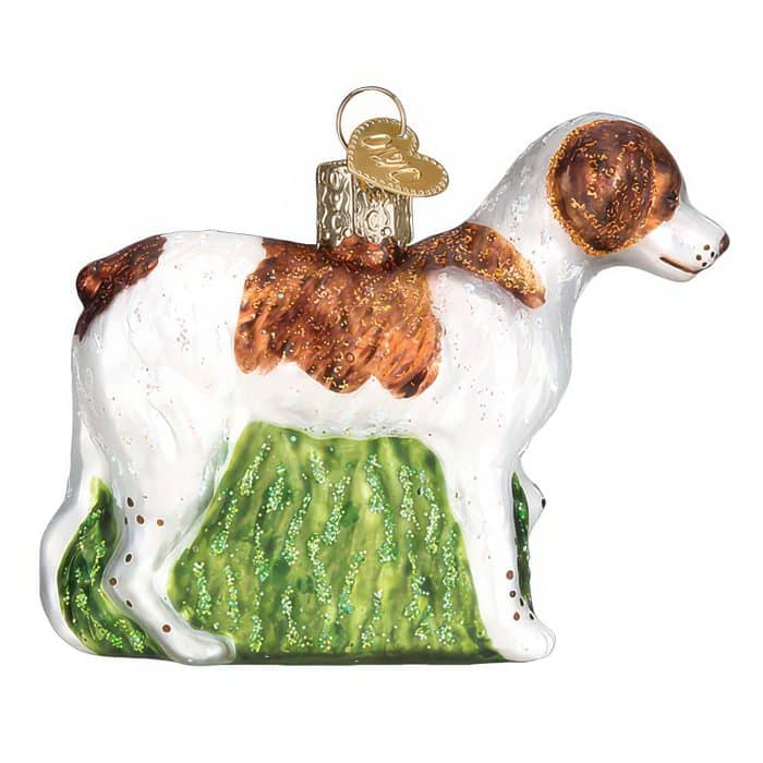 Brittany Spaniel Ornament Old World Christmas Back