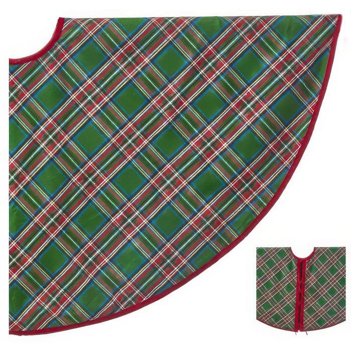 Cozy Cotton Plaid Tree Skirts 54 Green Based