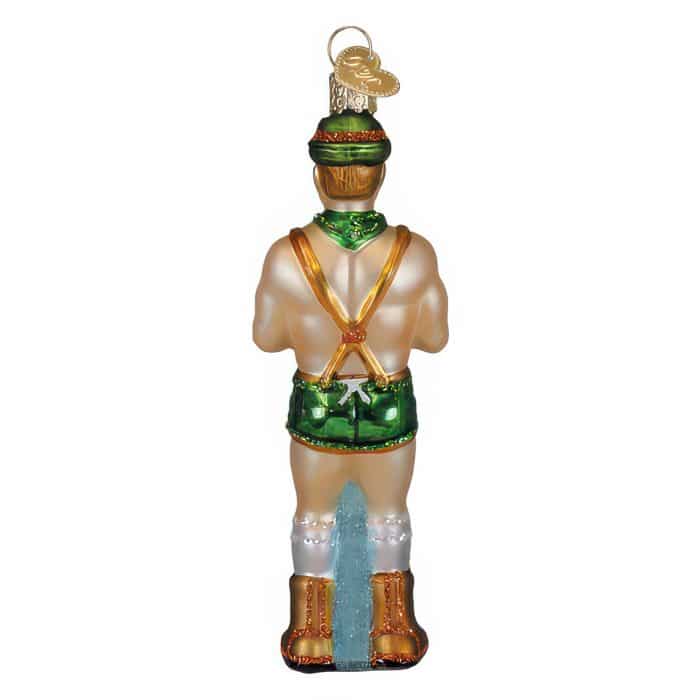 Dasher Holly Jolly Hunk Ornament Old World Christmas Back