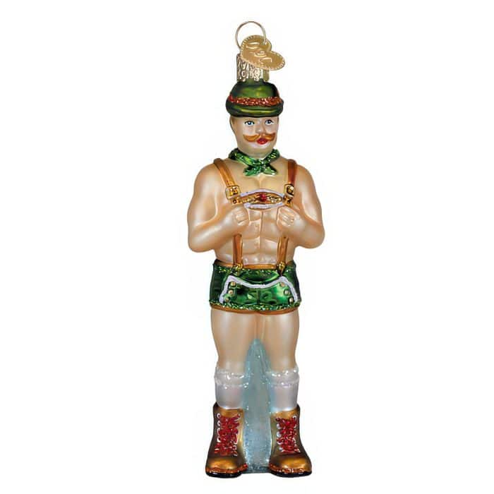 Dasher Holly Jolly Hunk Ornament Old World Christmas Front