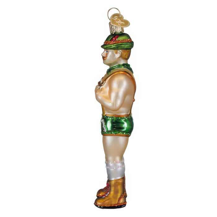 Dasher Holly Jolly Hunk Ornament Old World Christmas Side