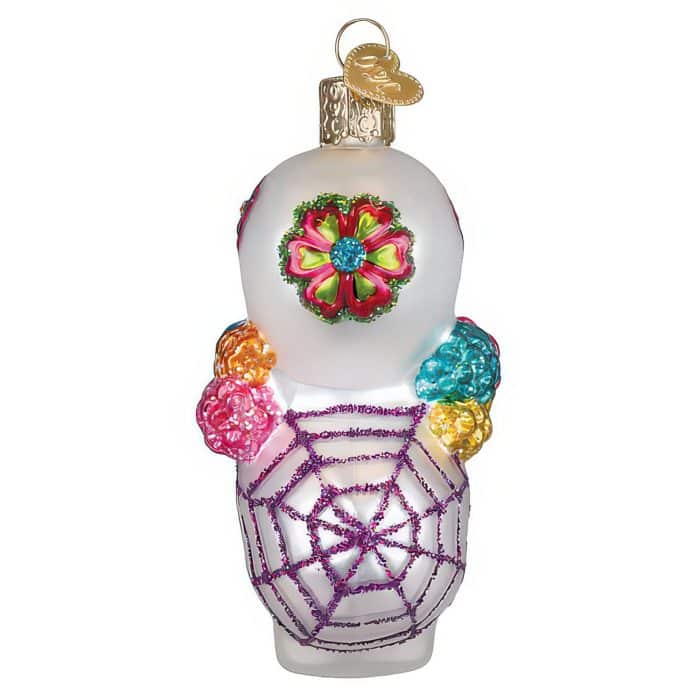 Dia De Los Muertos Stacked Skulls Ornament Old World Christmas Back