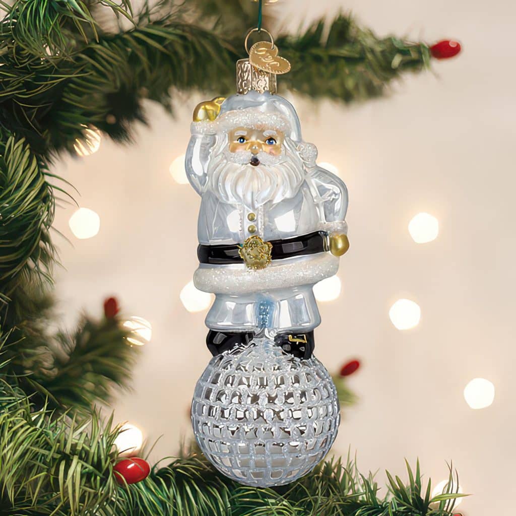 Disco Fever Santa Ornament Old World Christmas