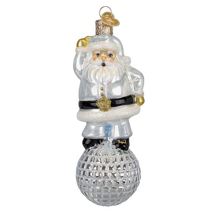 Disco Fever Santa Ornament Old World Christmas Front