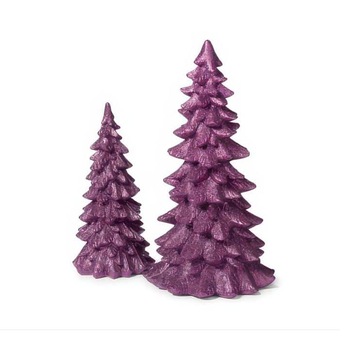 Glittered Purple Tree Set