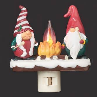 Gnome Couple Campfire Night Light