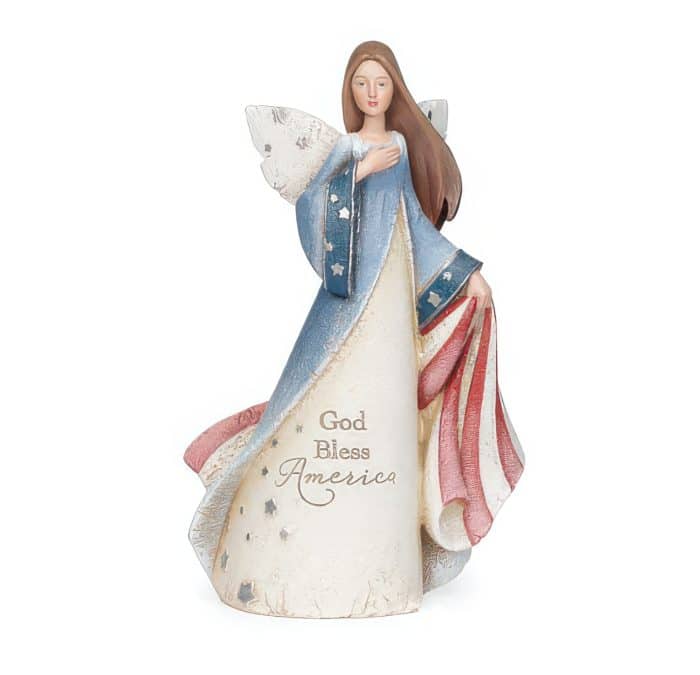 God Bless America Angel Figurine