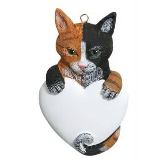 Heart Calico Cat Ornament