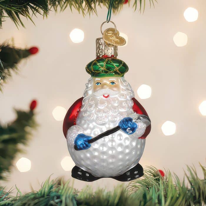 Ho Ho Hole in one Santa Ornament Old World Christmas