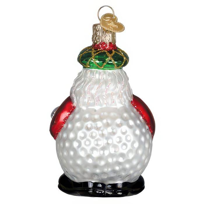 Ho Ho Hole in one Santa Ornament Old World Christmas Back