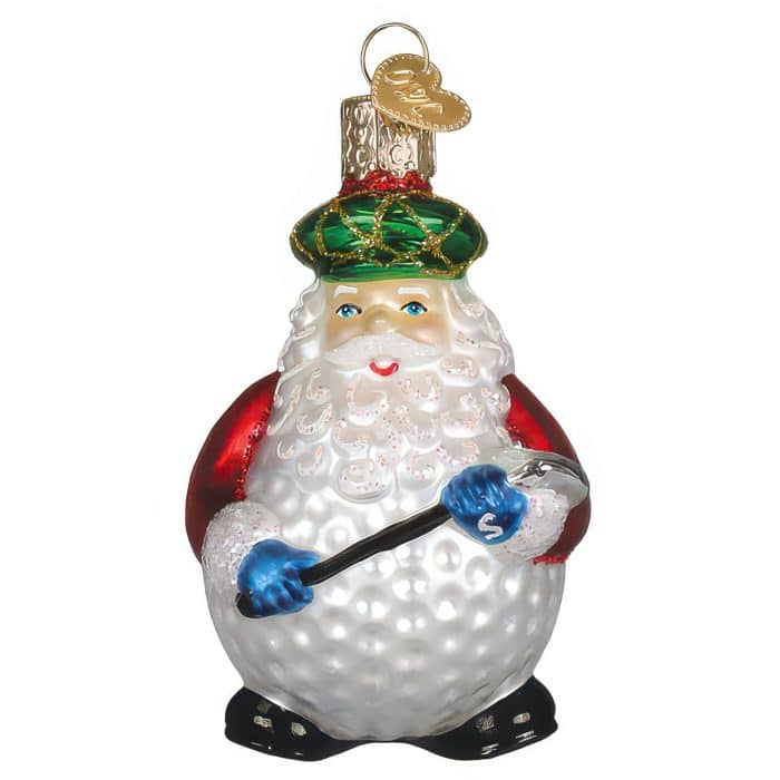 Ho Ho Hole in one Santa Ornament Old World Christmas Front
