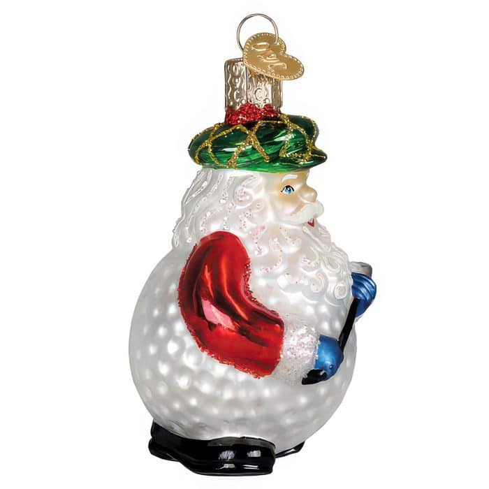 Ho Ho Hole in one Santa Ornament Old World Christmas Side