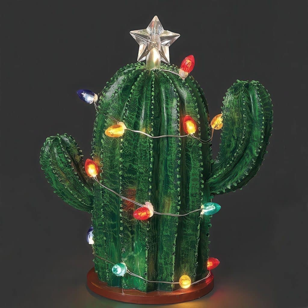 Holiday Cactus with Star Figurine