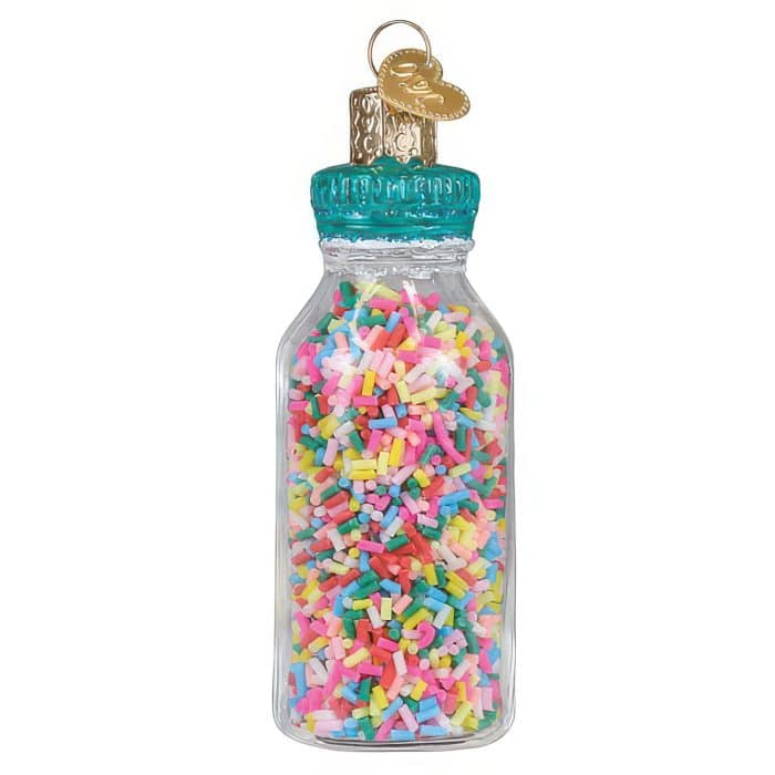 Jar of Sprinkles Ornament Old World Christmas Back