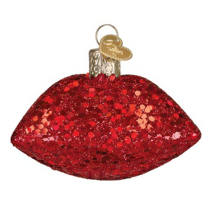 Jeweled Lips Ornament Old World Christmas Back