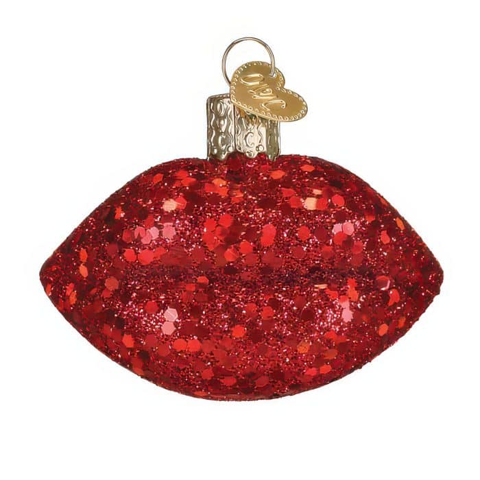 Jeweled Lips Ornament Old World Christmas Front