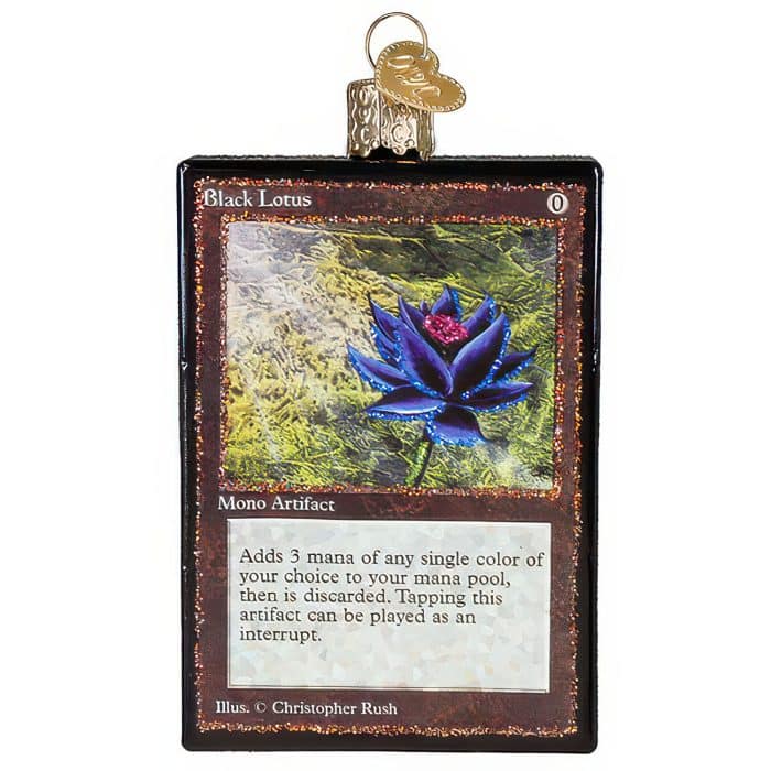 Magic the Gathering Black Lotus Card Ornament by Old World Christmas Front