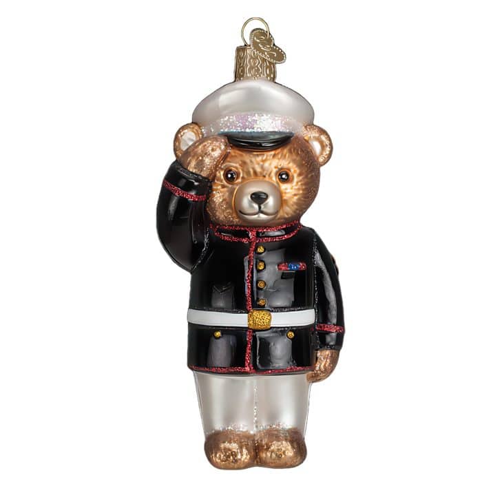 Marine Bear Ornament Old World Christmas Front