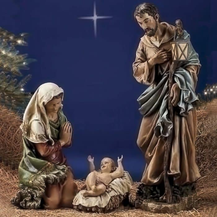 Nativity Scene Rich Color Large Scale Holy Family