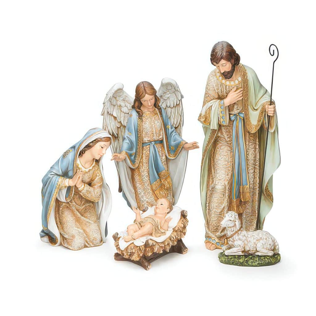 Nativity Soft Blue and Gold
