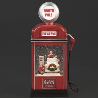 North Pole Gas Pump Water Globe