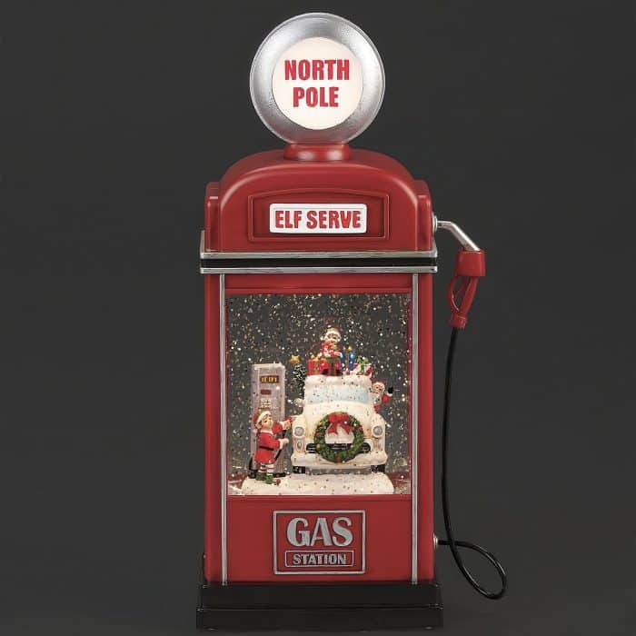 North Pole Gas Pump Water Globe