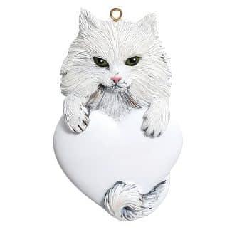 Persian Cat Heart Ornament