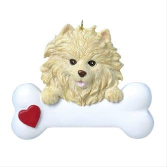Pomeranian Dog Bone Ornament Personalize