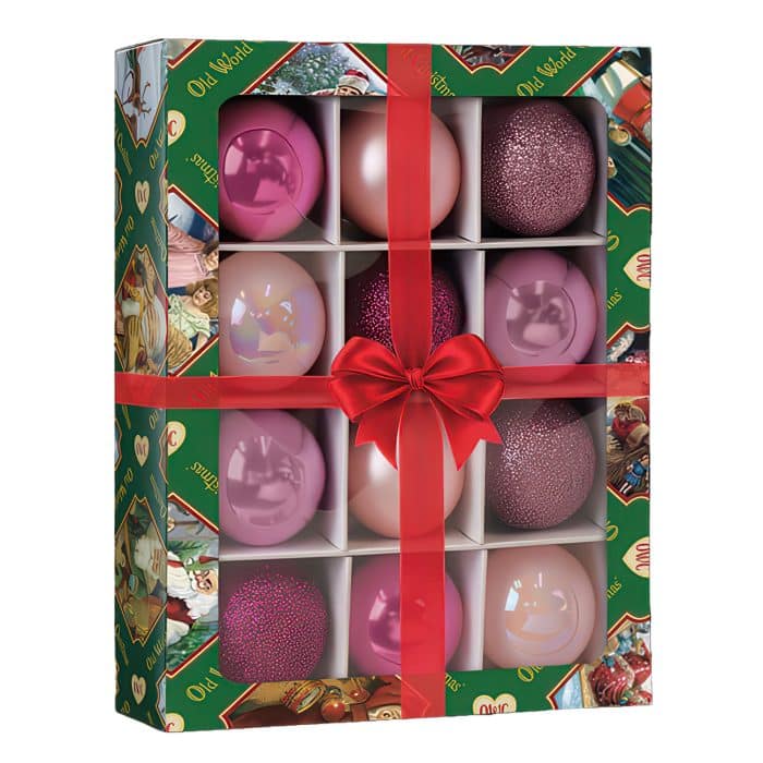 Posh Pink Balls Mini Ornament Old World Christmas