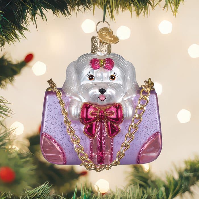 Posh Pup In A Purse Ornament Old World Christmas
