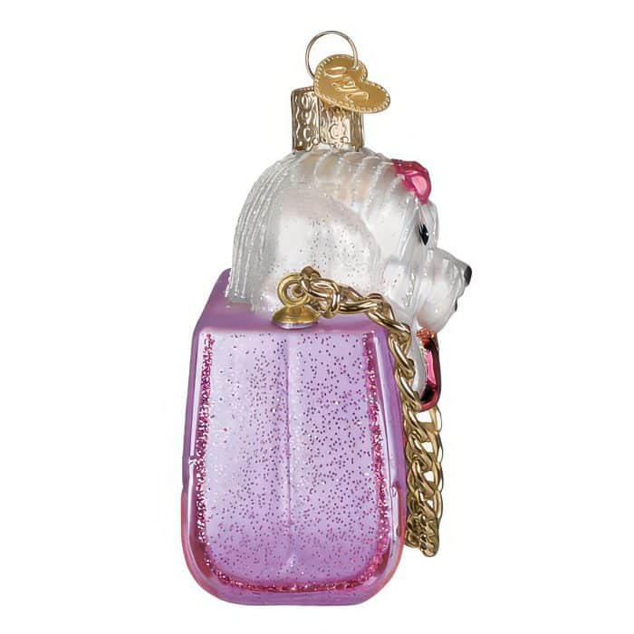 Posh Pup In A Purse Ornament Old World Christmas Side