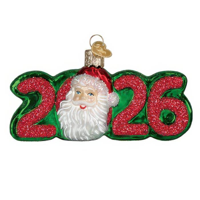 Retro Santa 2026 Ornament Old World Christmas Front