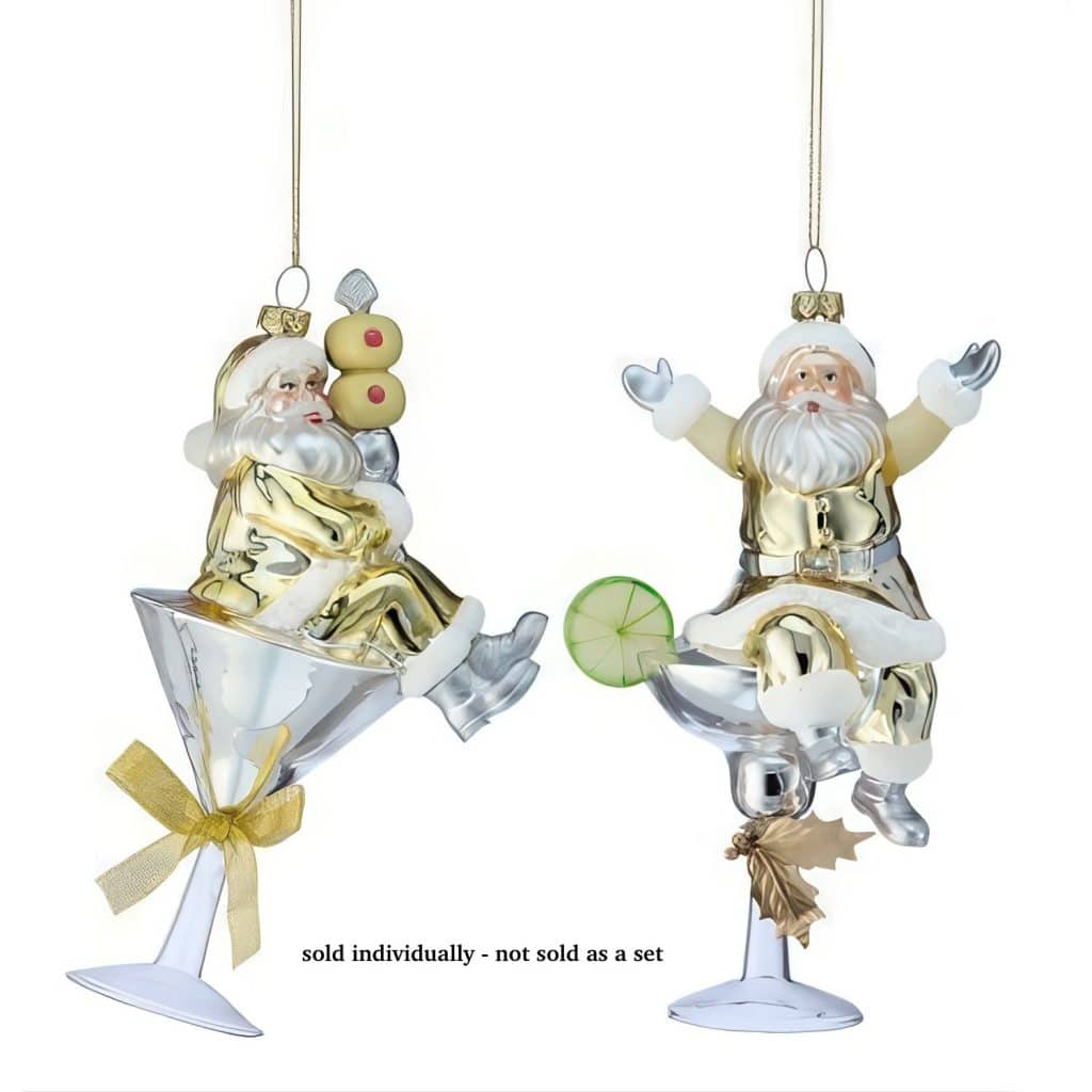 Santa Martini or Margarita Ornament