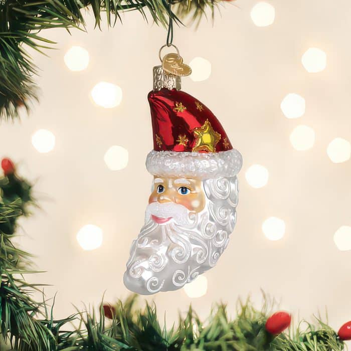Santa Moon Face Ornament Old World Christmas
