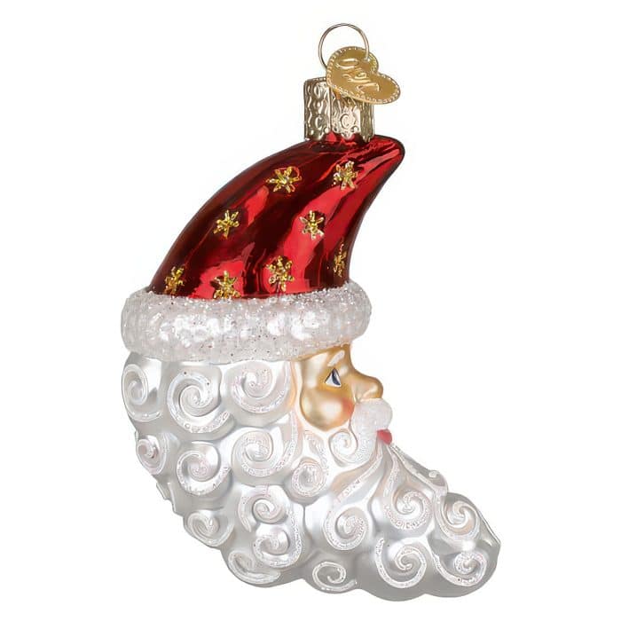 Santa Moon Face Ornament Old World Christmas Back