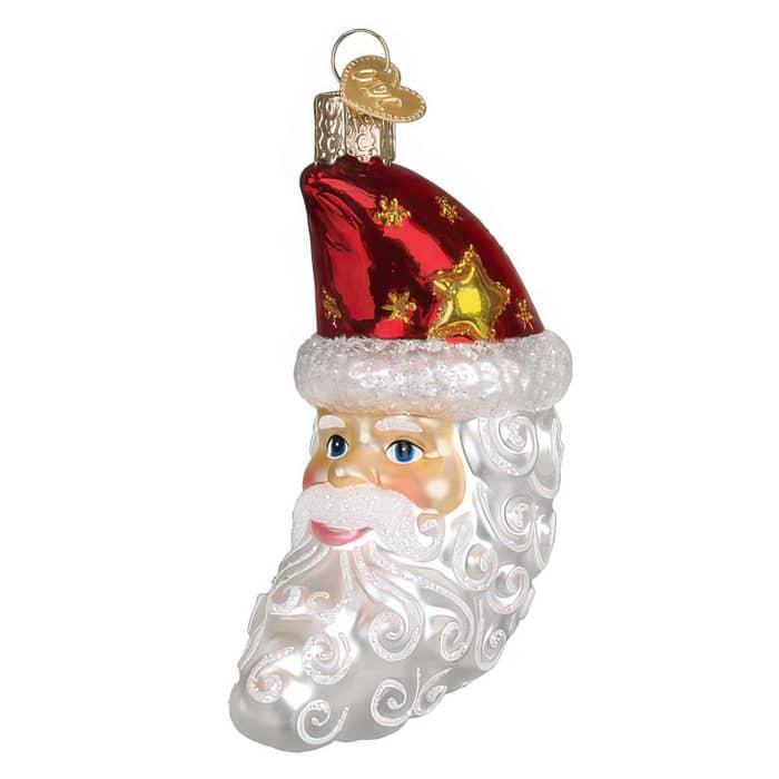 Santa Moon Face Ornament Old World Christmas Front