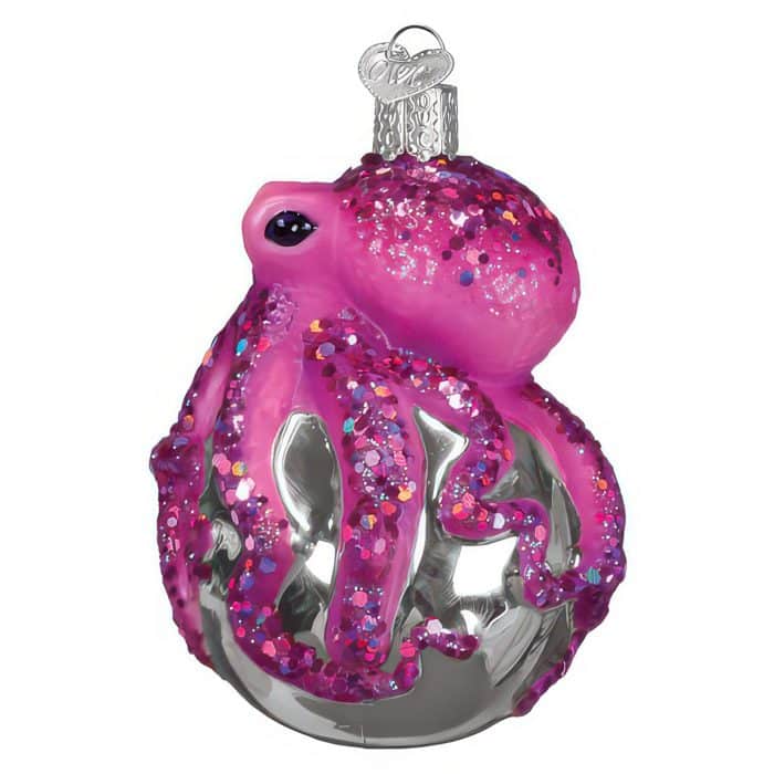 Shimmering Octopus Ornament Old World Christmas Side
