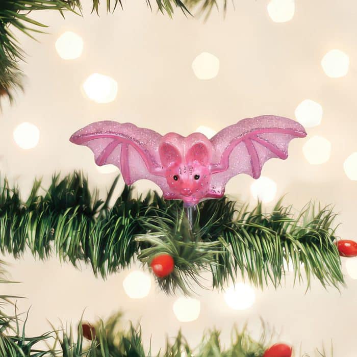 Shimmering Pink Bat Ornament Old World Christmas