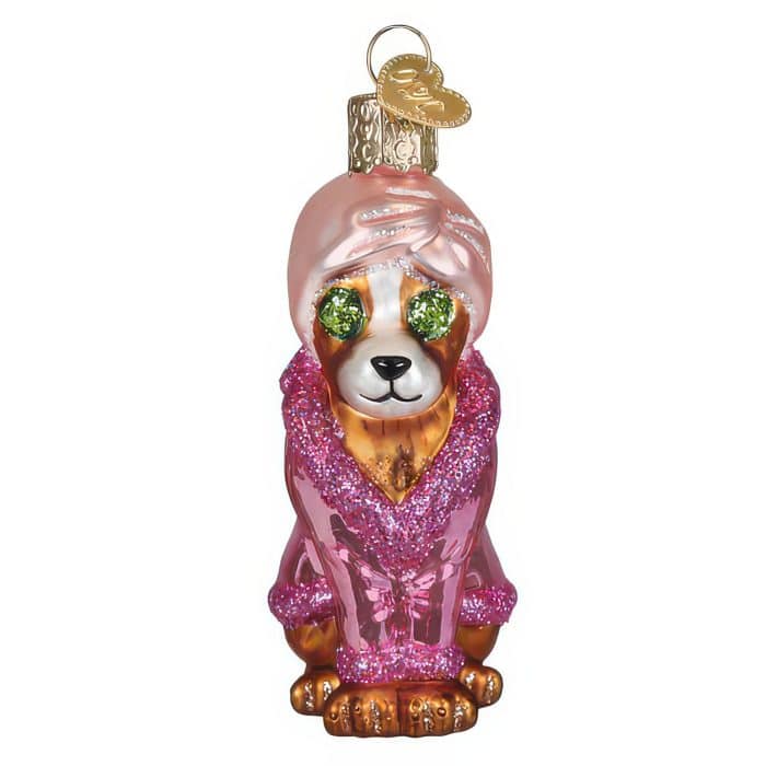 Spa Dog Ornament Old World Christmas Front