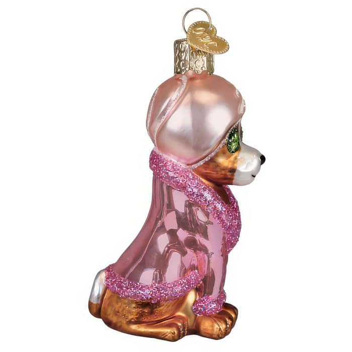 Spa Dog Ornament Old World Christmas Side