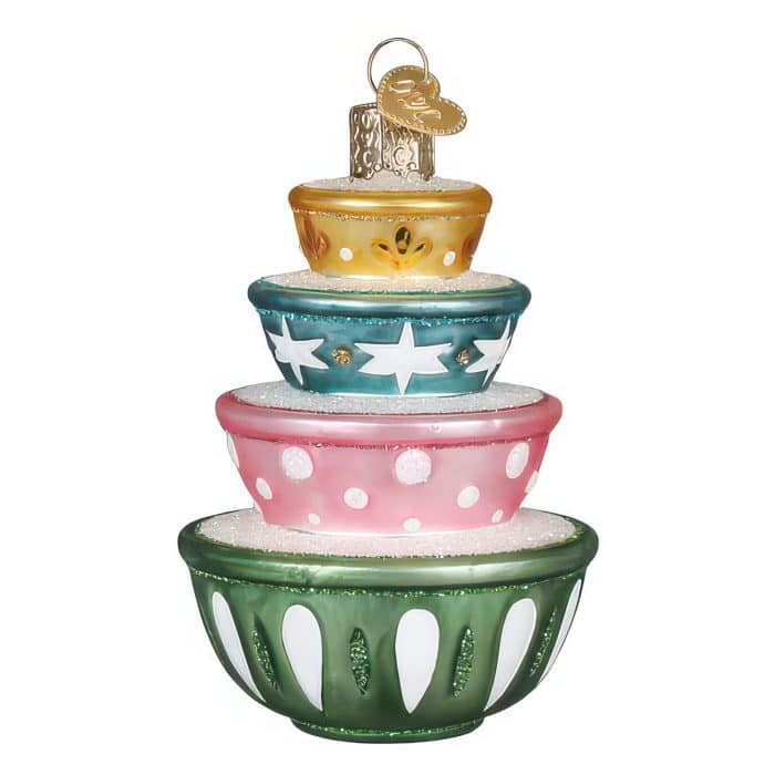 Stacked Mixing Bowls Ornament Old World Christmas Front