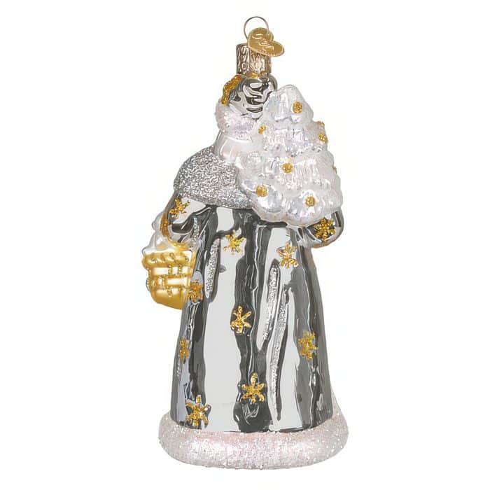 Sterling Santa Ornament Old World Christmas Back