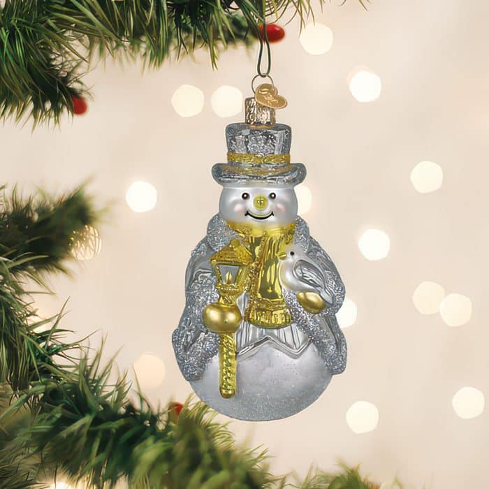 Sterling Snowman Ornament Old World Christmas