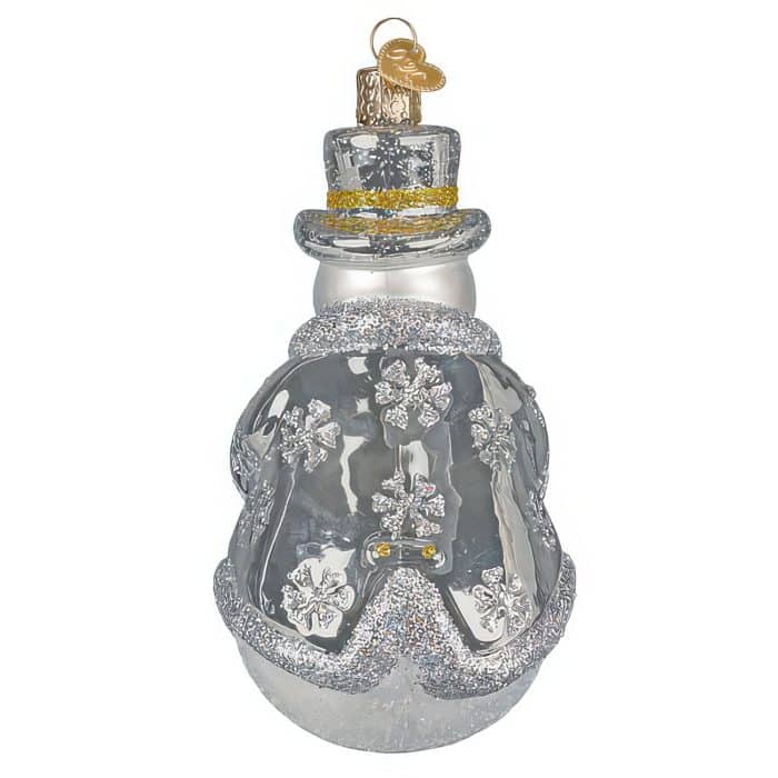 Sterling Snowman Ornament Old World Christmas Back