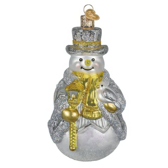 Sterling Snowman Ornament Old World Christmas Front