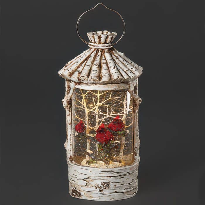 Swirl Birch Look Cardinal Lantern