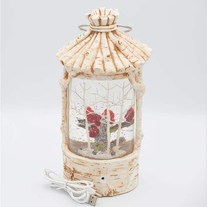 Swirl Birch Look Cardinal Lantern Back